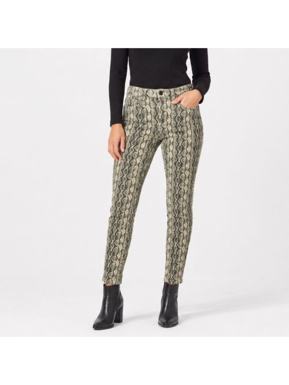 BLANKNYC Womens The Bond Mid Rise Skinny in Snake Along Stretch Denim Size 27